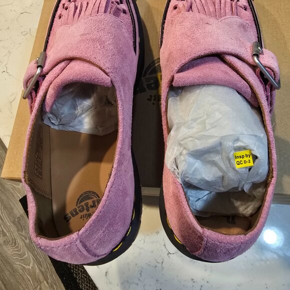 Dr. Martens Ramsey Suede Kiltie Buckle Creeper Loafer Fondant Pink SZ 10 MENS - Picture 7 of 16